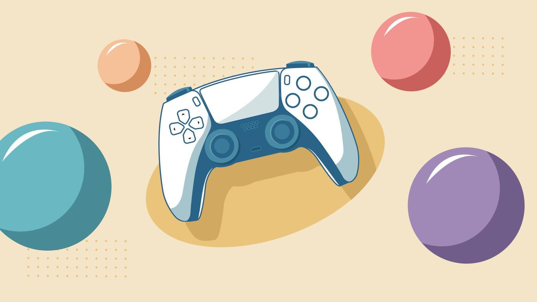 Next-gen game controller colorful flat vector illustration