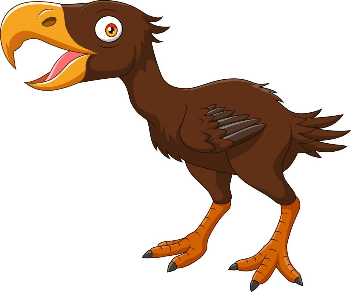 Cartoon terror bird on white background vector