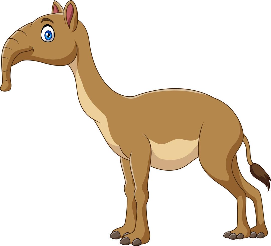 Cartoon Macrauchenia on white background vector