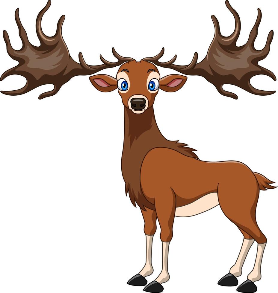 Cartoon Irish elk on white background vector