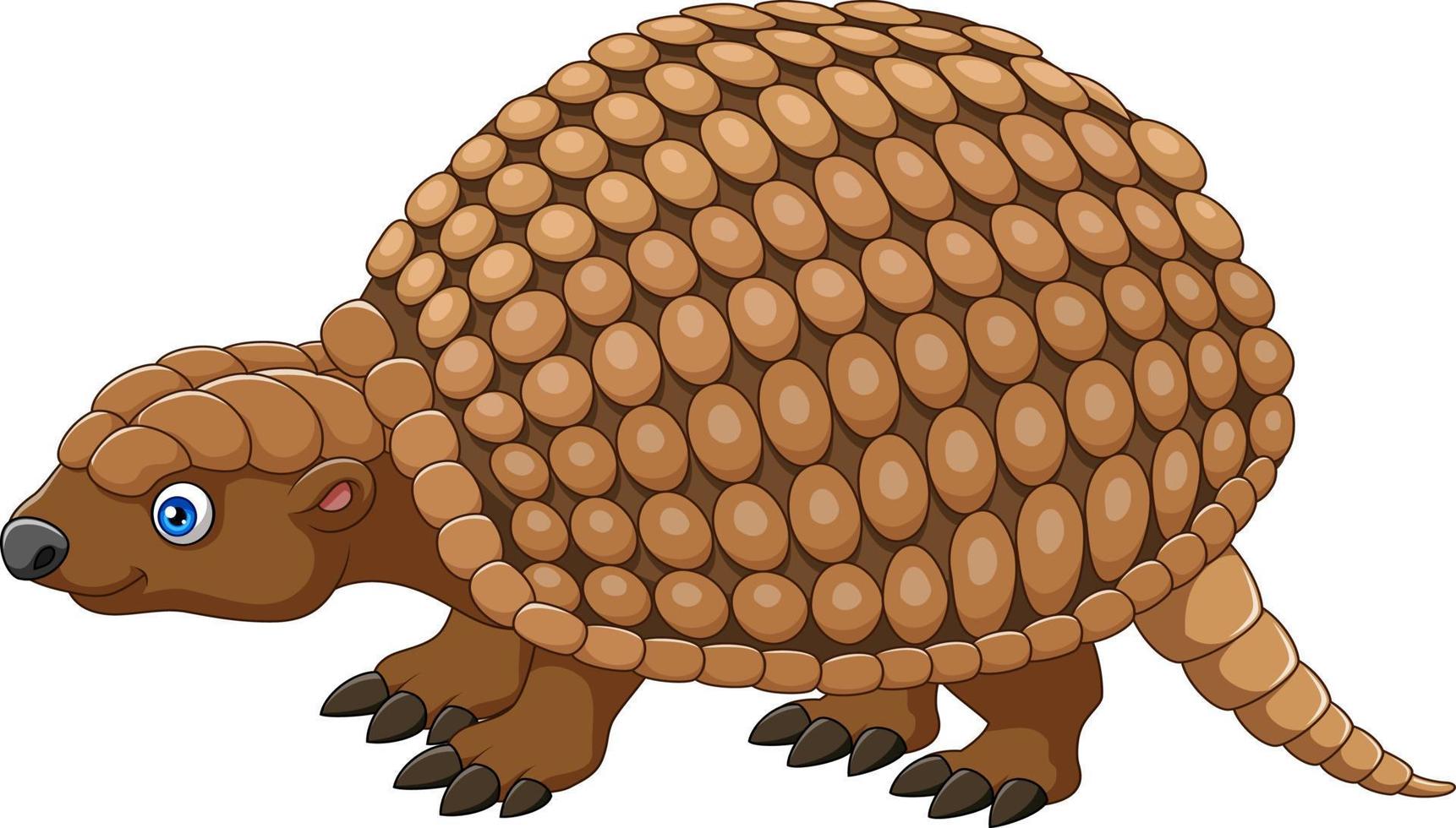 Cartoon glyptodont on white background vector