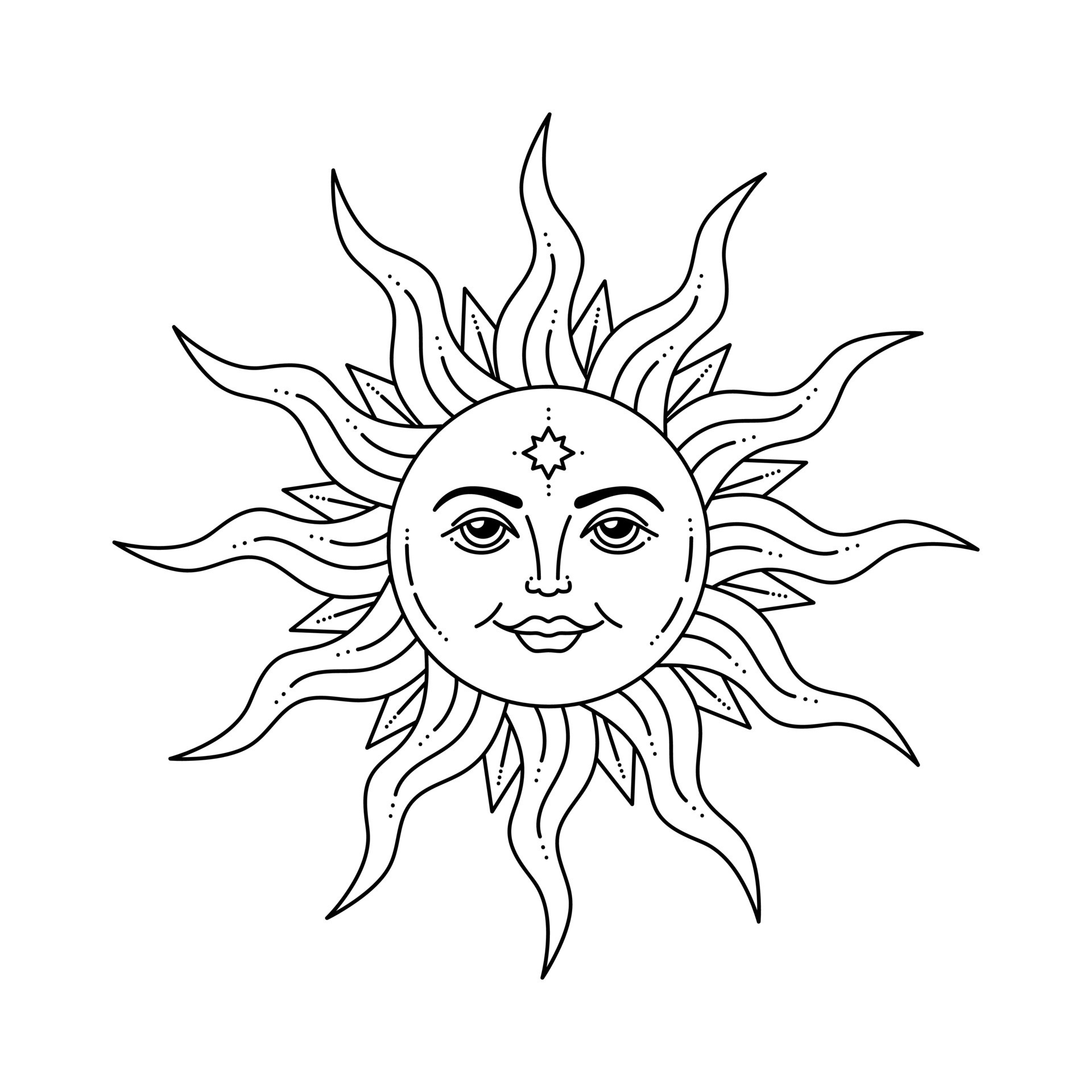 30 Tribal Sun Tattoo Designs Cartoon Illustrations RoyaltyFree Vector  Graphics  Clip Art  iStock