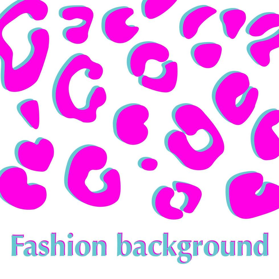 Background with pink leopard pelt texture. Fashion animal print pattern. Vector illustration.