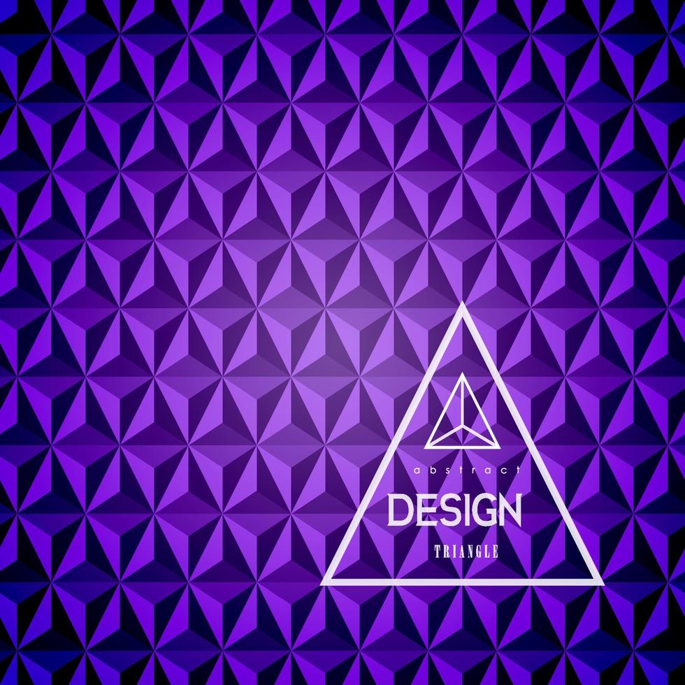 Fondo abstracto del triángulo 3d. pirámide violeta abstracta. ilustración vectorial vector