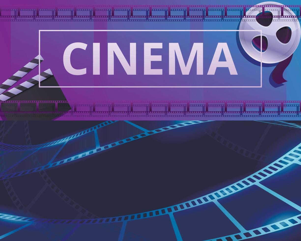 Cinema filmstrip banner set, cartoon style vector