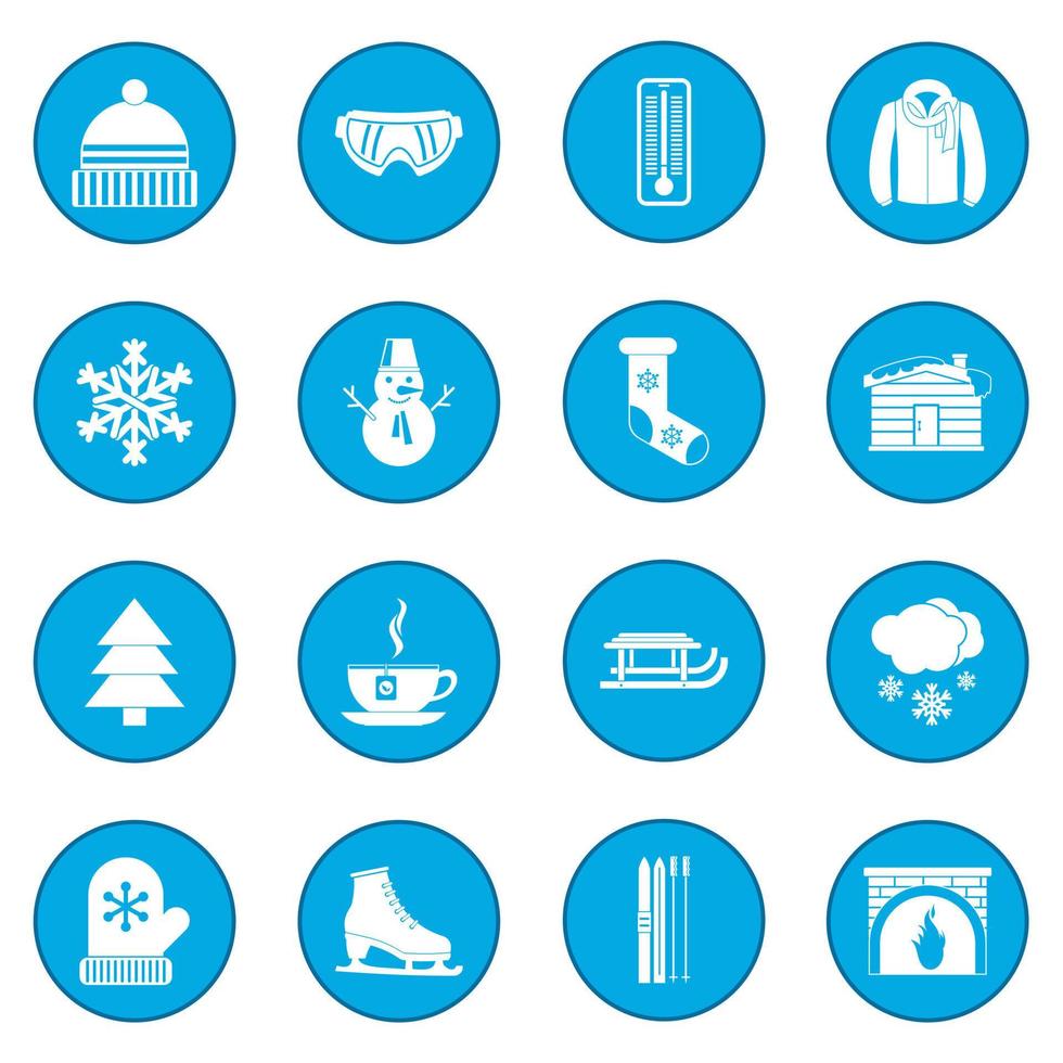 Winter icon blue vector