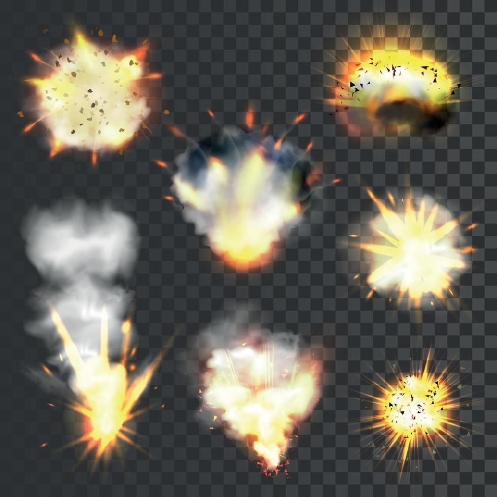 Big explosions set vector