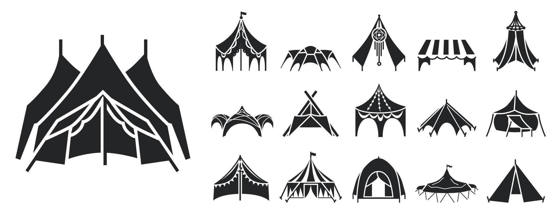 Canopy icon set, simple style vector