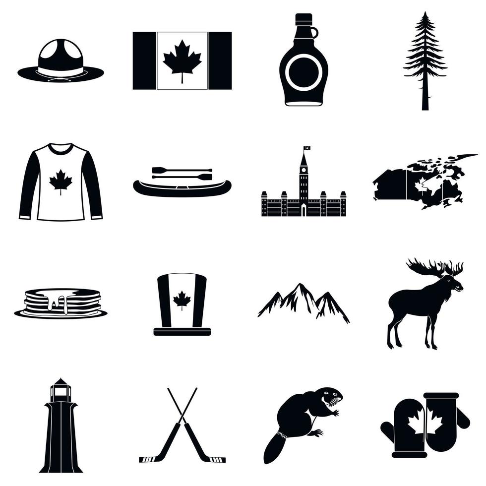 Canada icons black vector