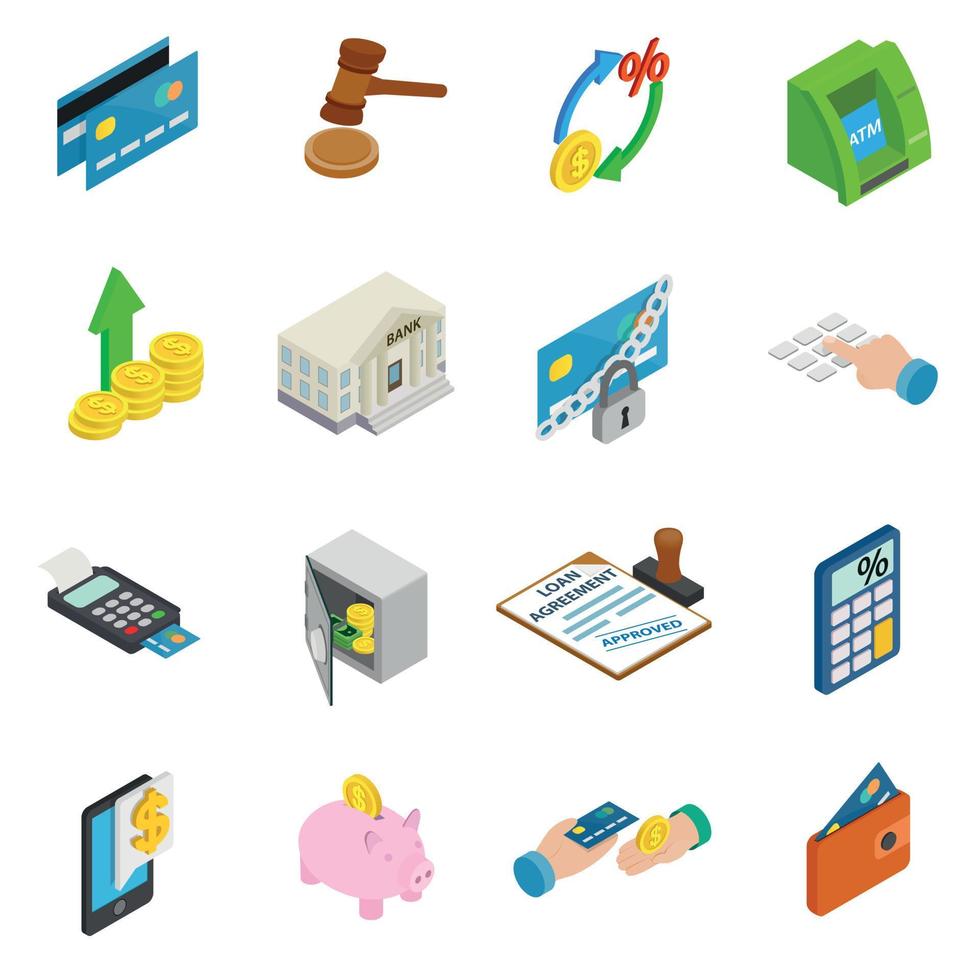 Credit icons set vector