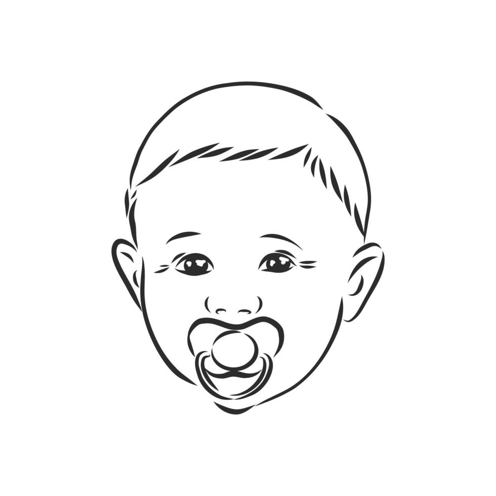 baby crying vector sketch