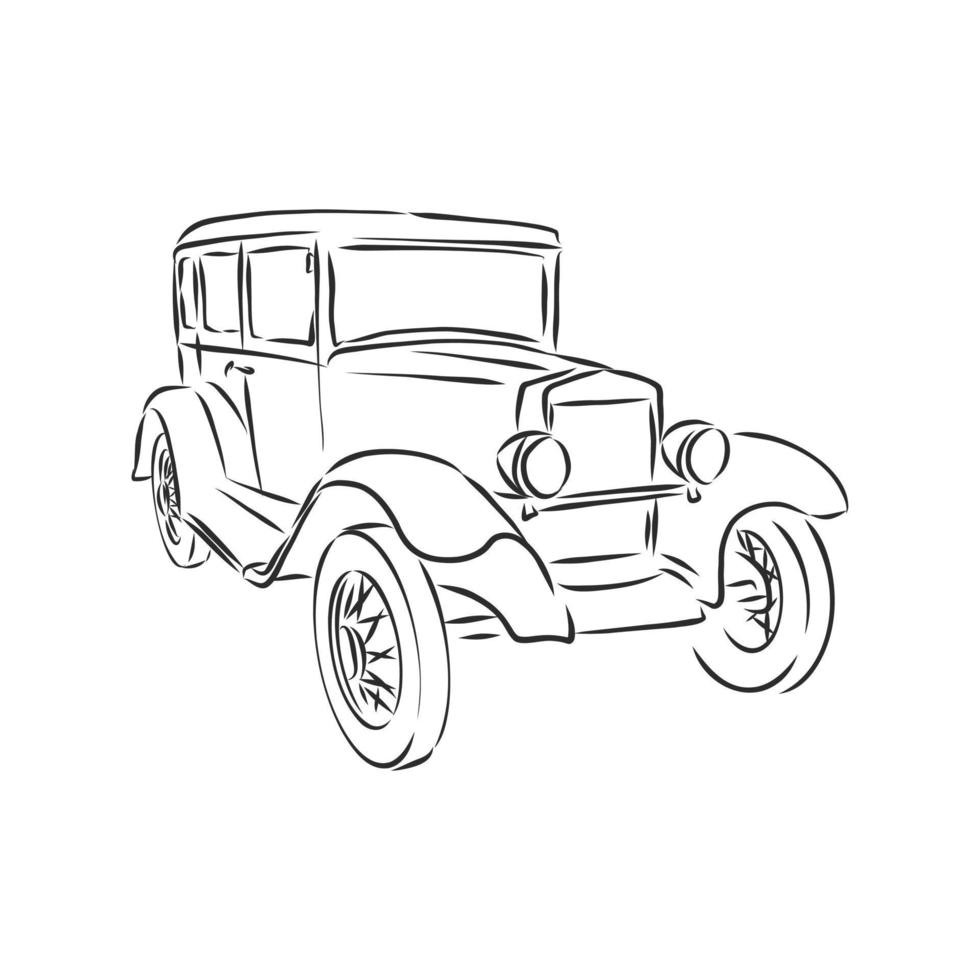 retro car vector sketch
