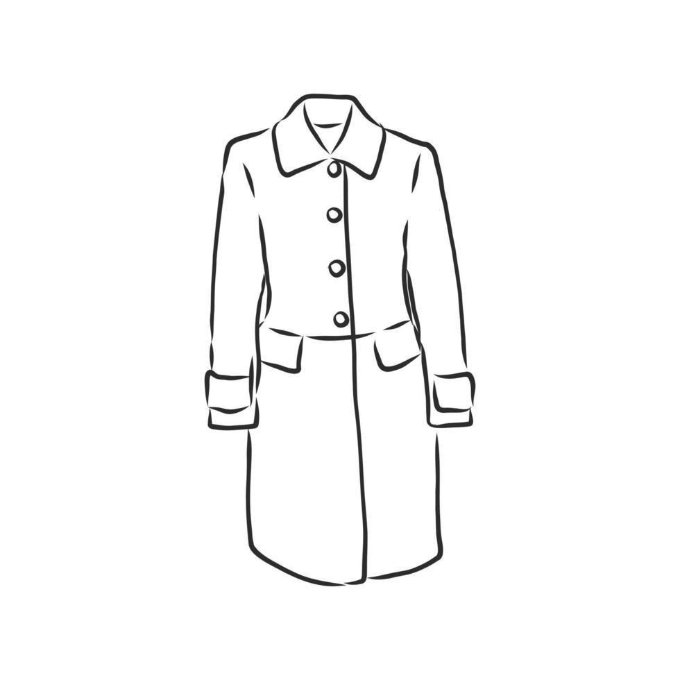 winter coat jacket vector sketch