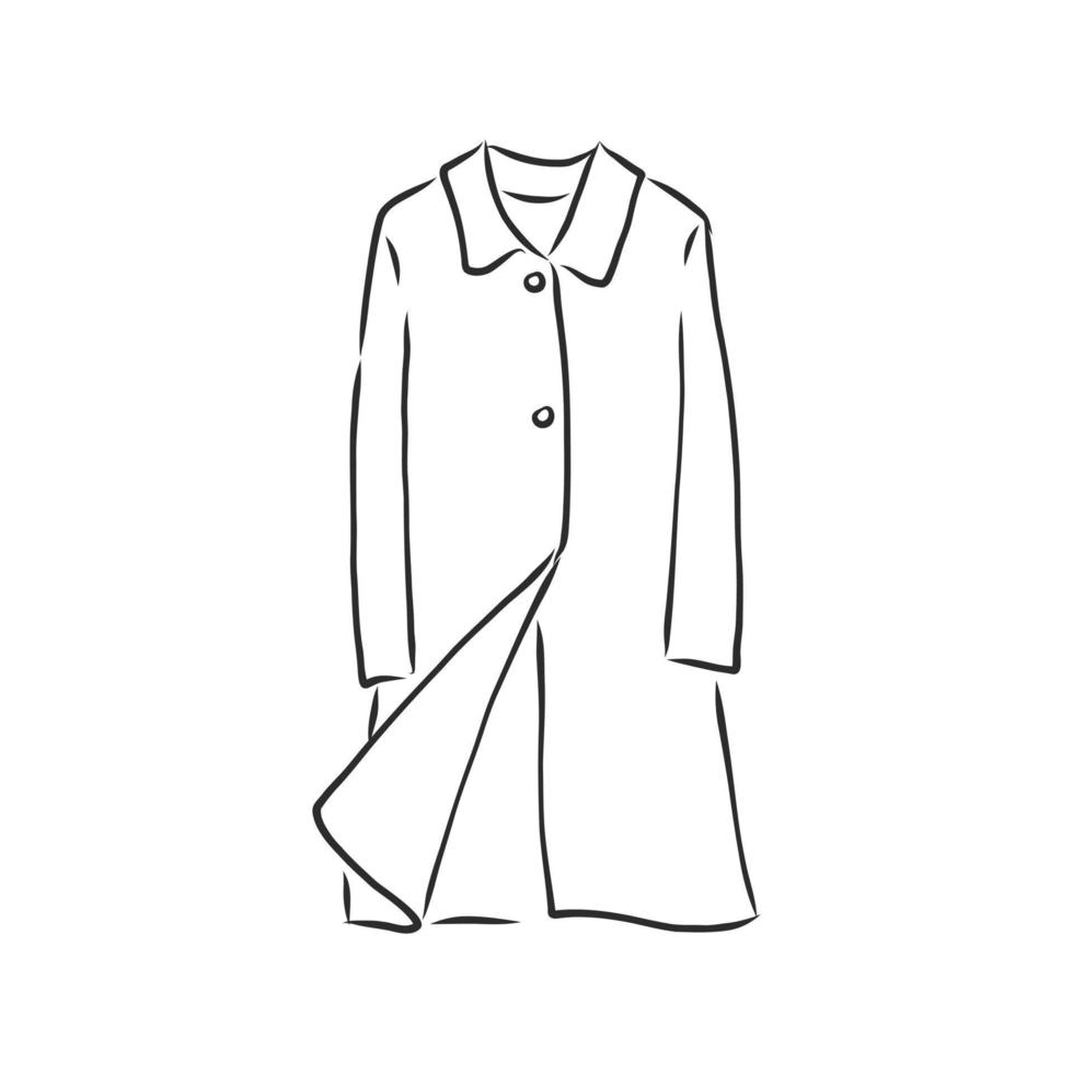 winter coat jacket vector sketch