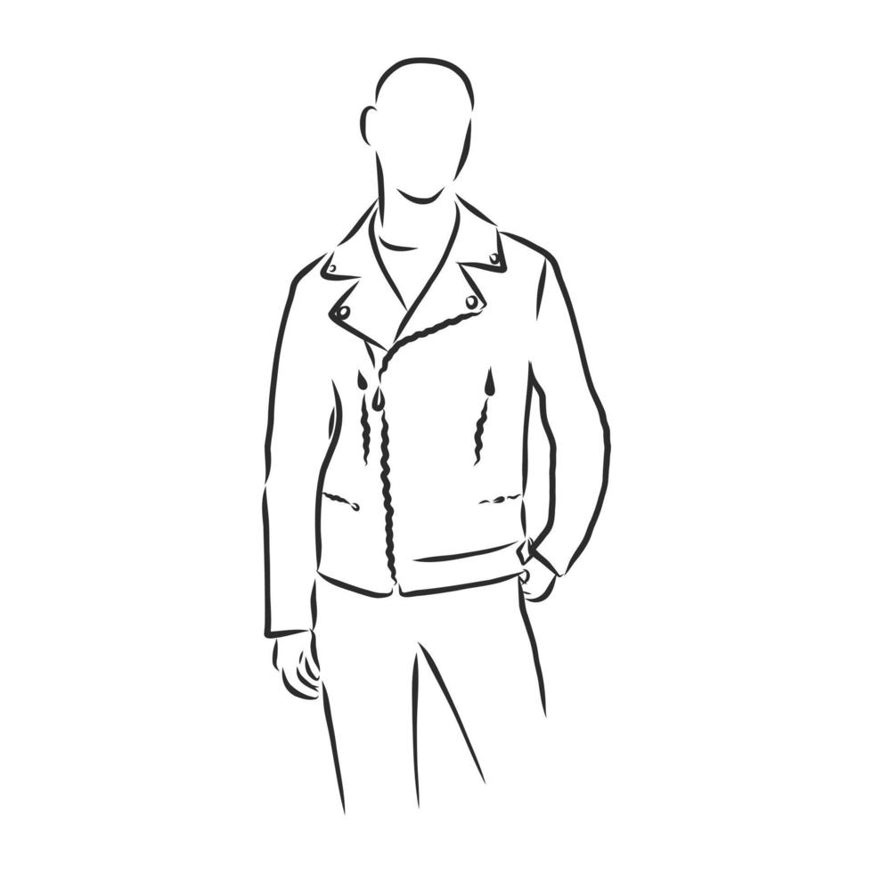 leather jacket vector sketch 8917281 Vector Art at Vecteezy