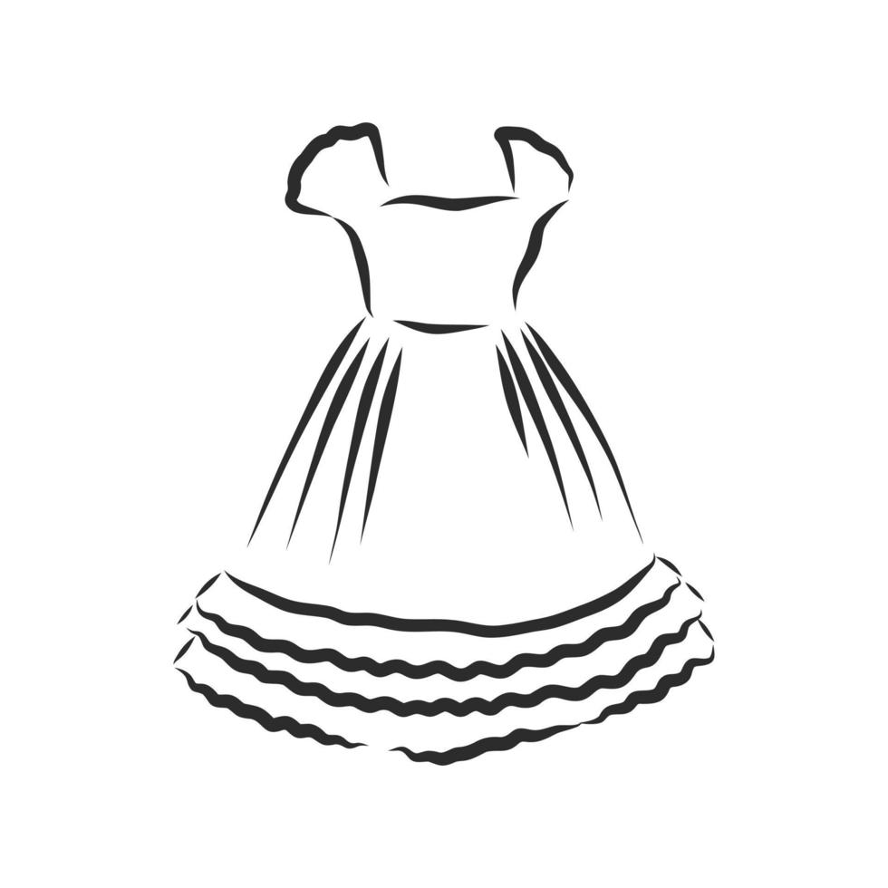 vestido de dibujo vectorial vector