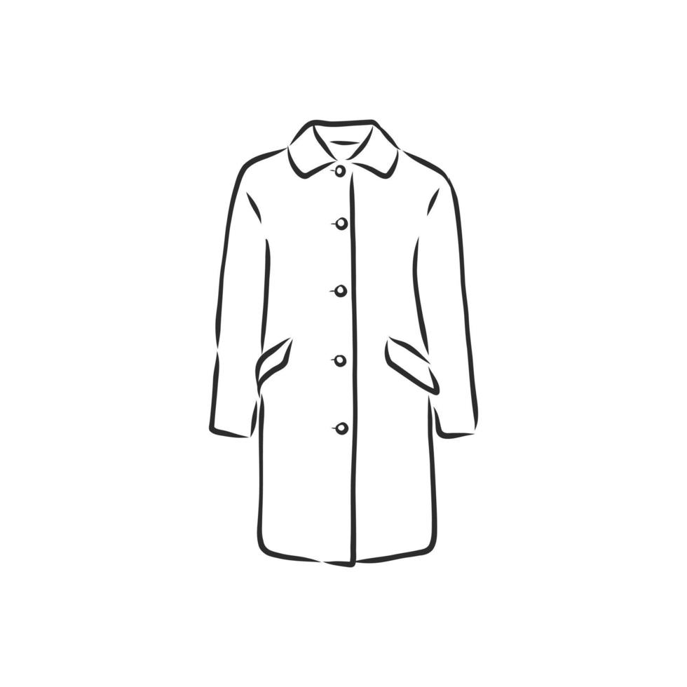 winter coat jacket vector sketch