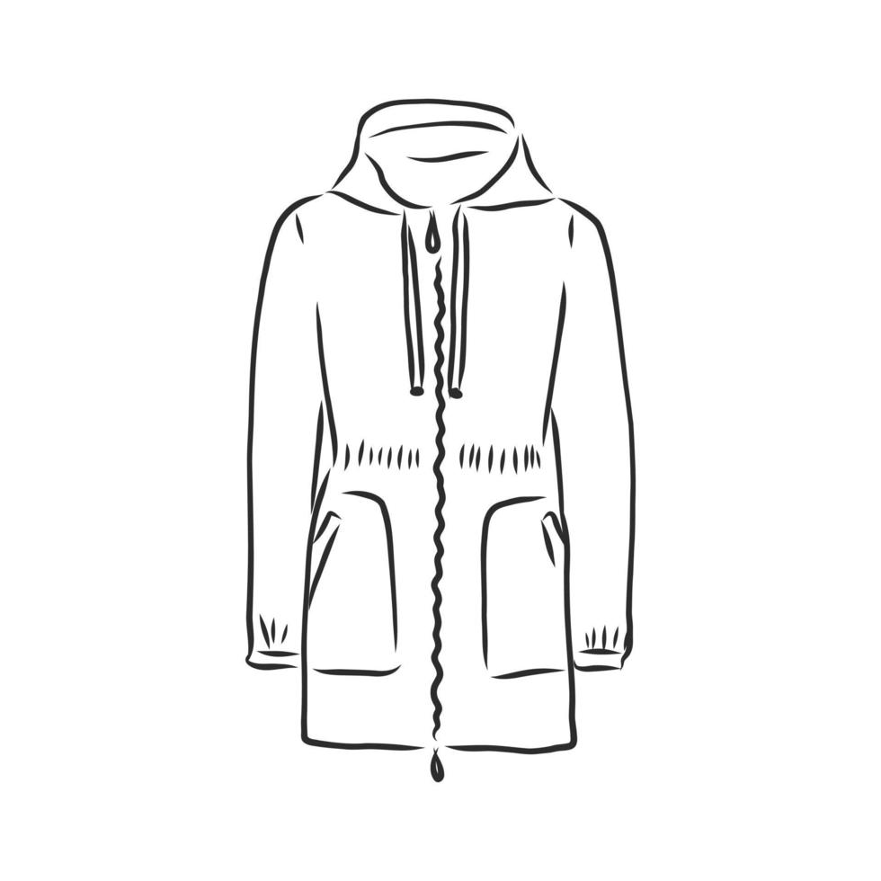 bosquejo del vector de la chaqueta del abrigo de invierno