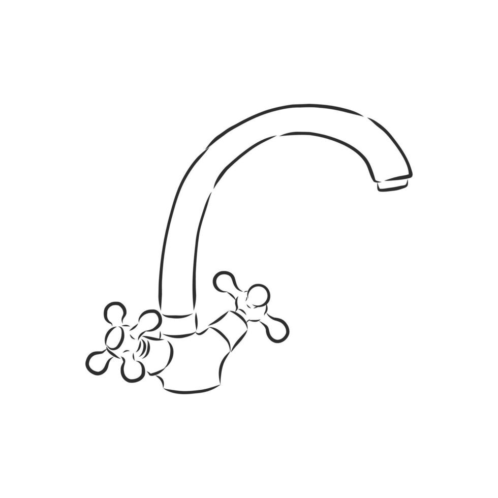 water faucet vector sketch