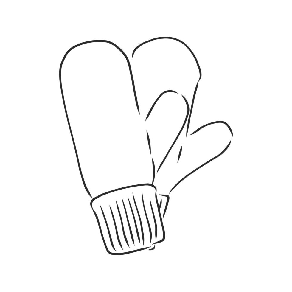 gloves mittens vector sketch