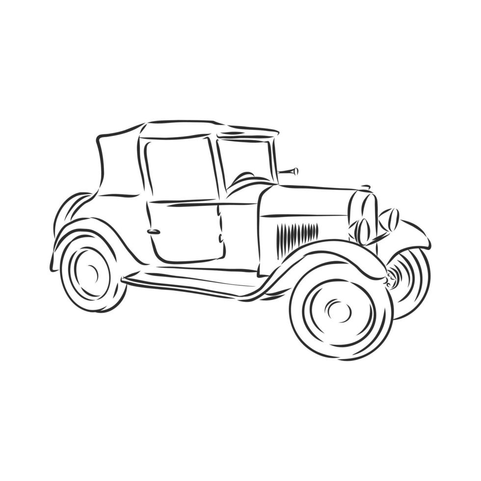 retro car vector sketch