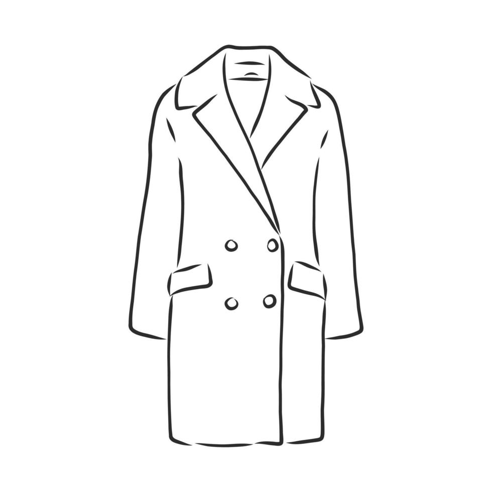 winter coat jacket vector sketch