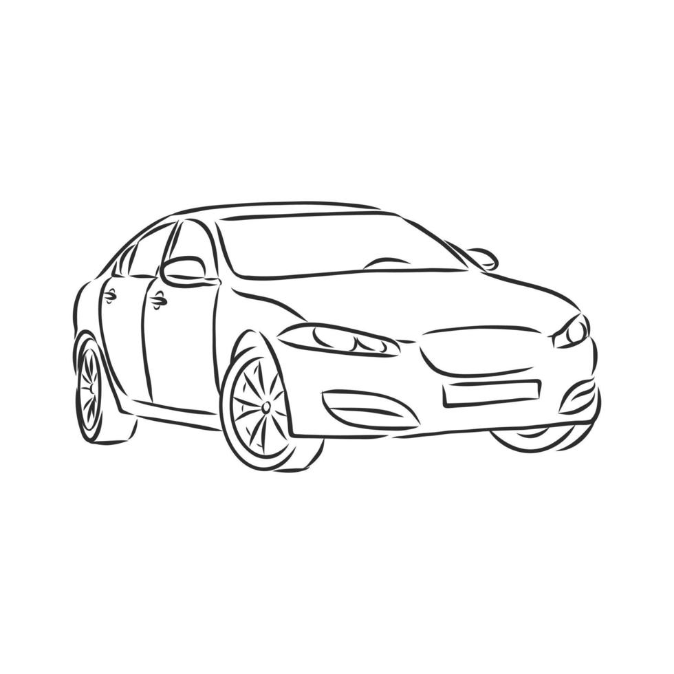 car modern vector sketch