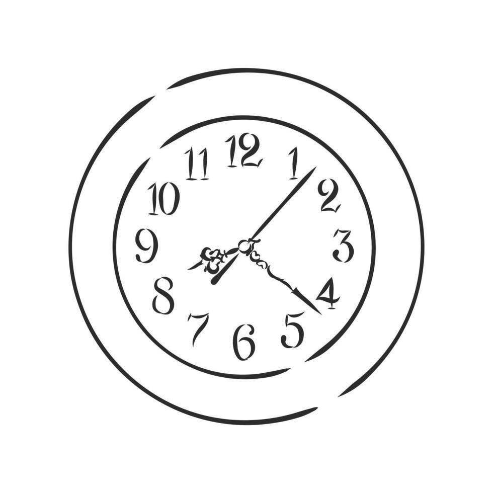 bosquejo del vector del reloj de pared