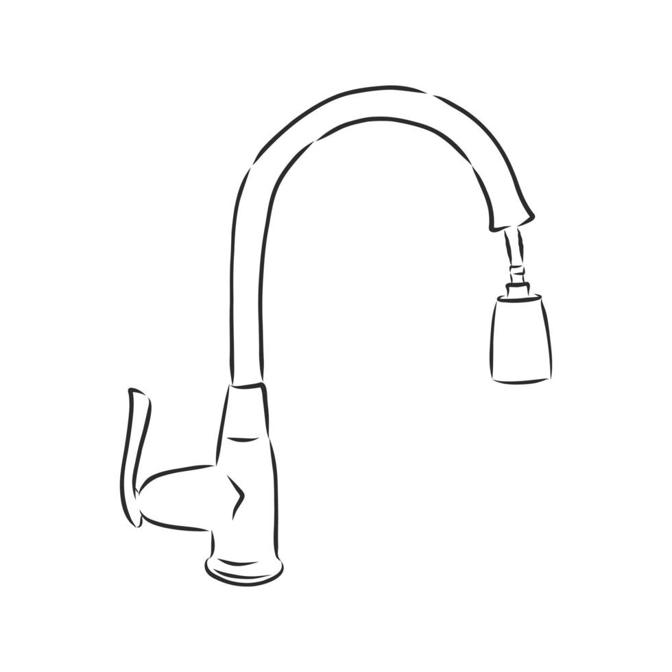 water faucet vector sketch