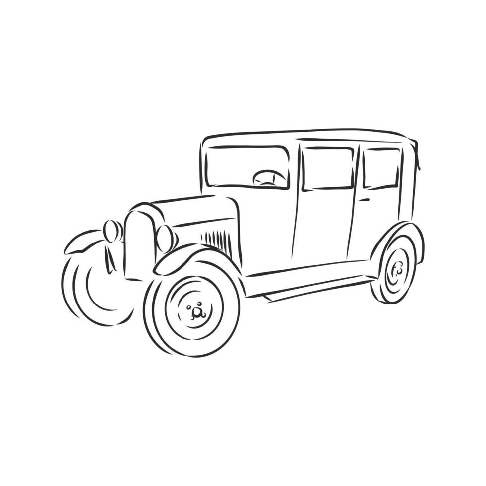 retro car vector sketch