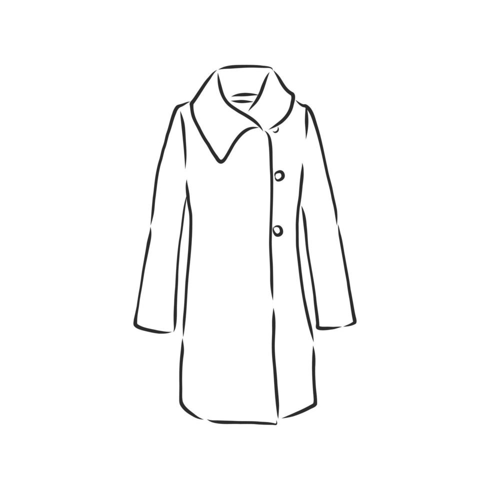 winter coat jacket vector sketch