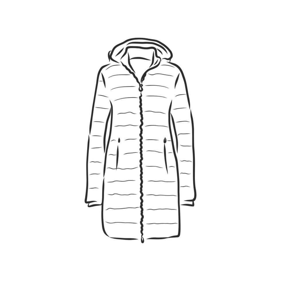 bosquejo del vector de la chaqueta del abrigo de invierno