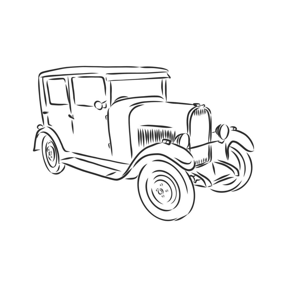 retro car vector sketch