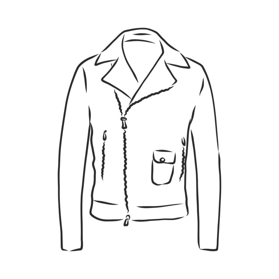 bosquejo del vector de la chaqueta de cuero