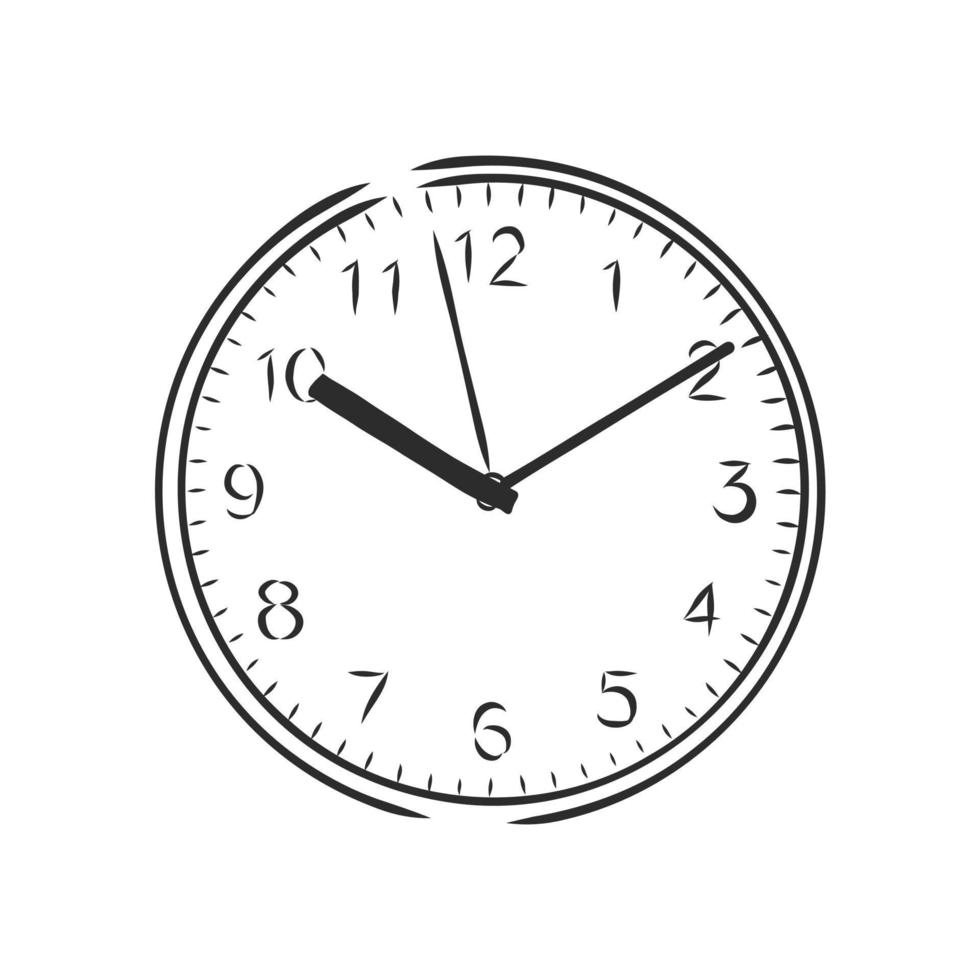 bosquejo del vector del reloj de pared