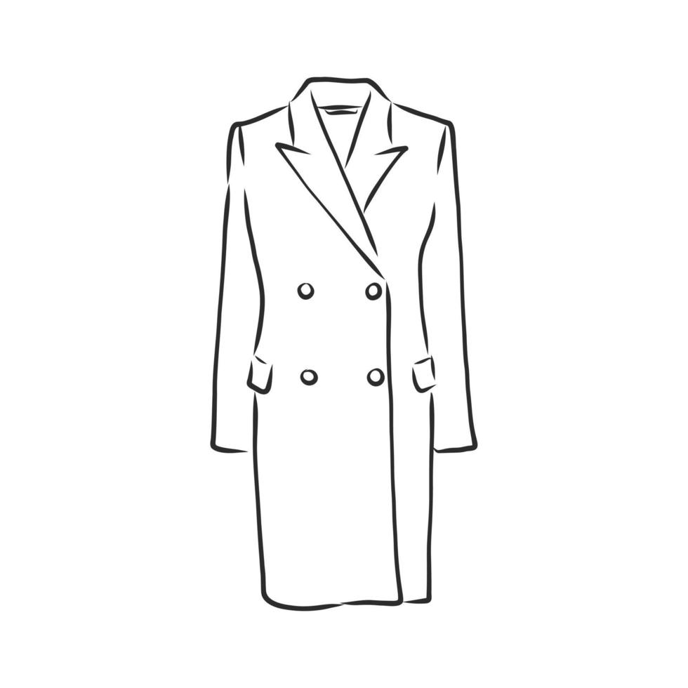 winter coat jacket vector sketch