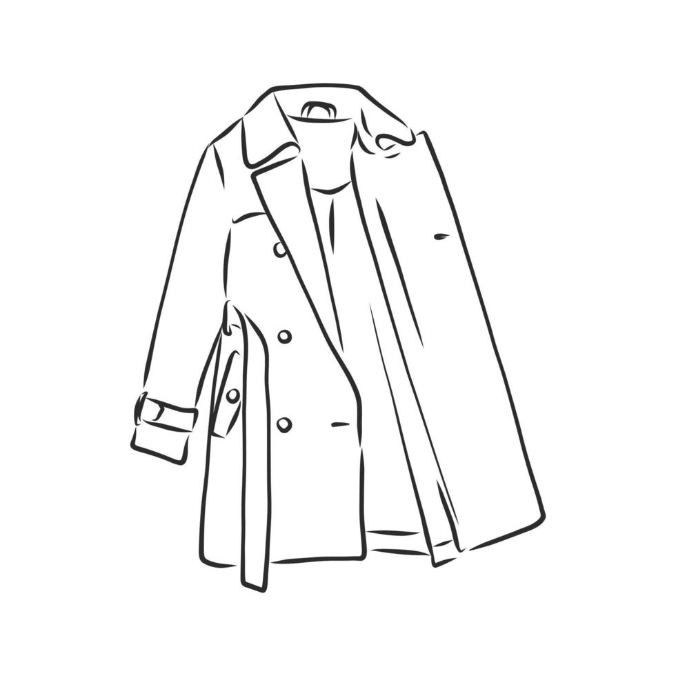 bosquejo del vector de la chaqueta del abrigo de invierno