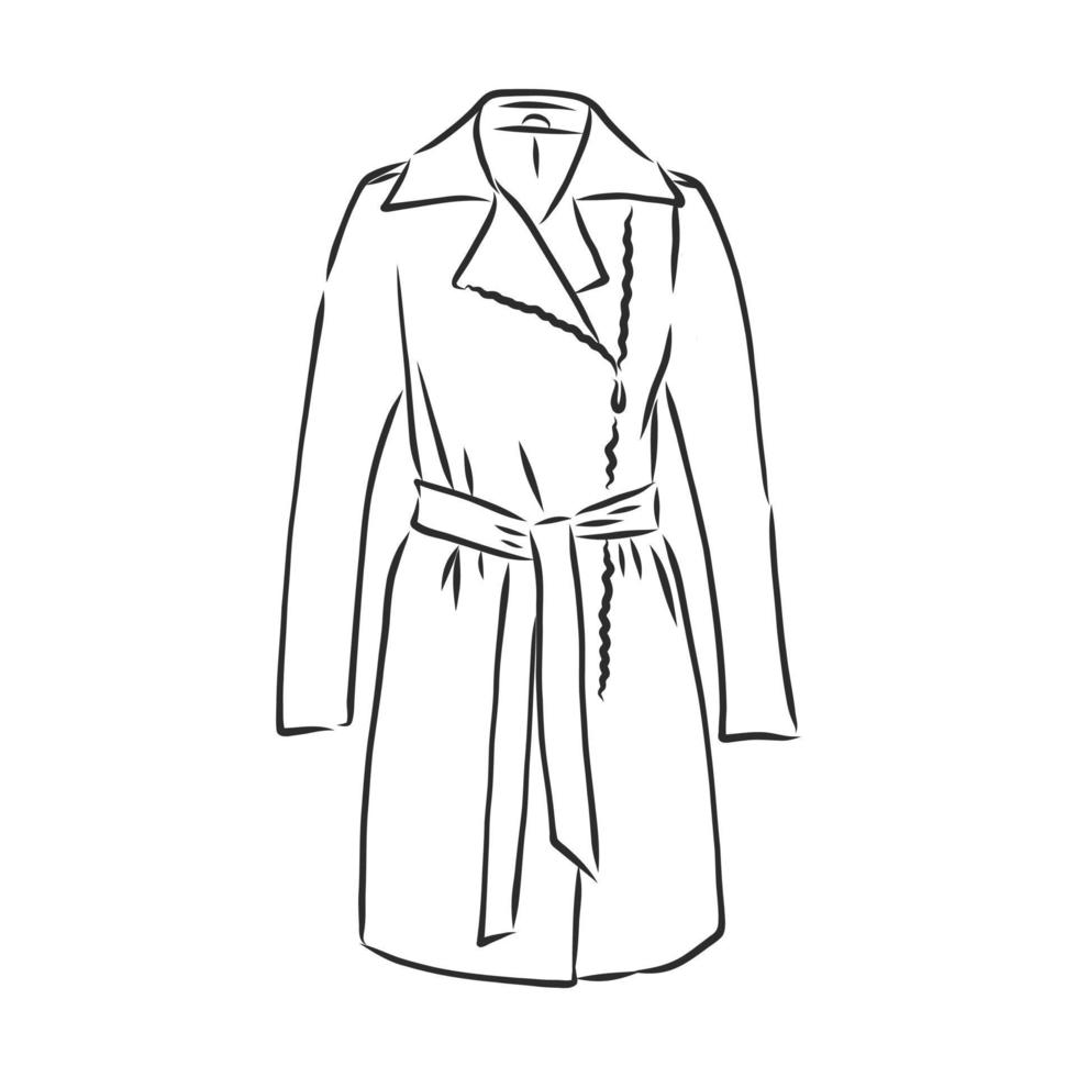 winter coat jacket vector sketch