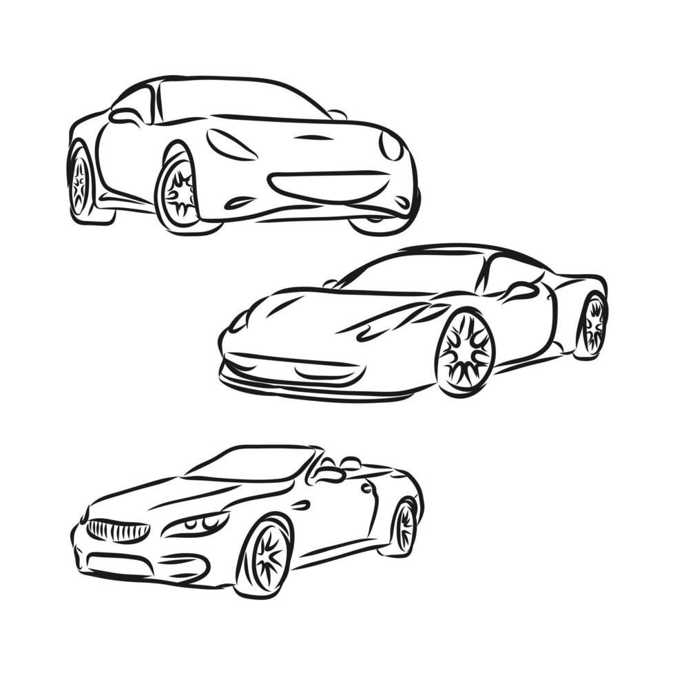 car modern vector sketch