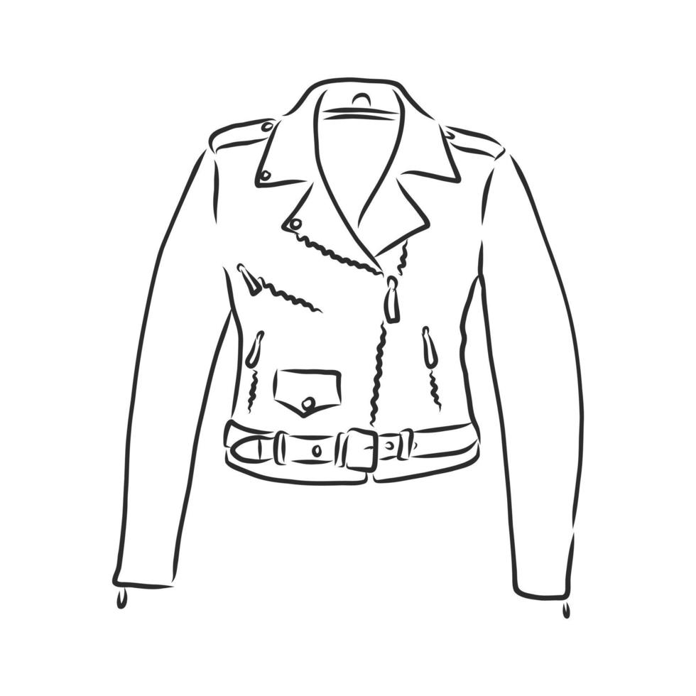 bosquejo del vector de la chaqueta de cuero