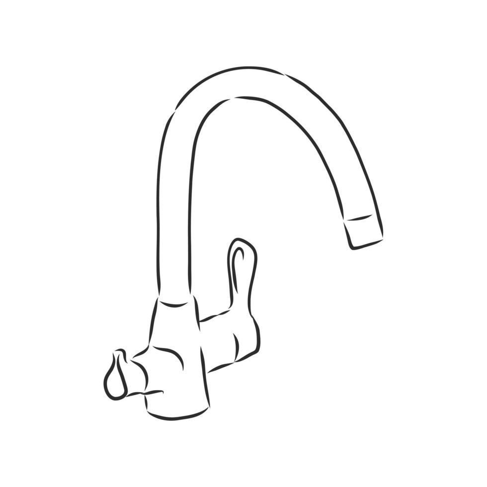 water faucet vector sketch