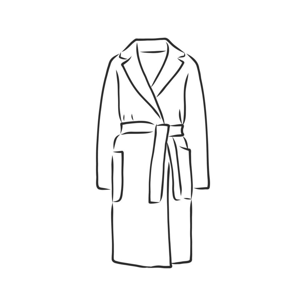 winter coat jacket vector sketch