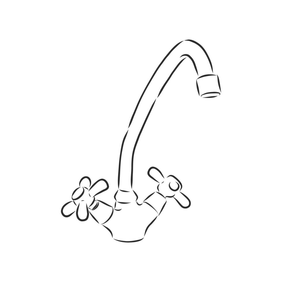 water faucet vector sketch