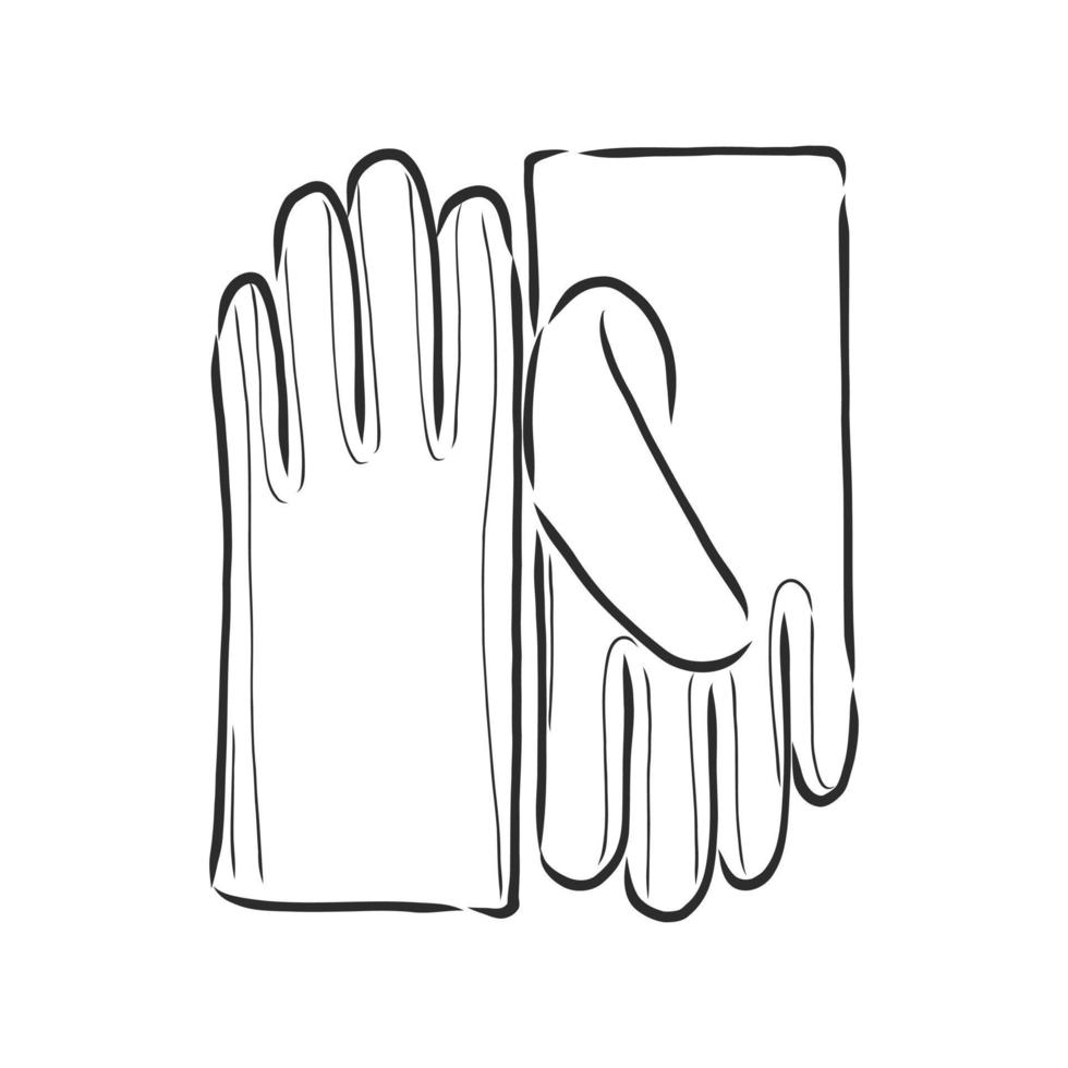 gloves mittens vector sketch