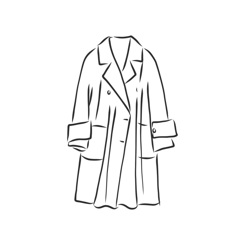 bosquejo del vector de la chaqueta del abrigo de invierno