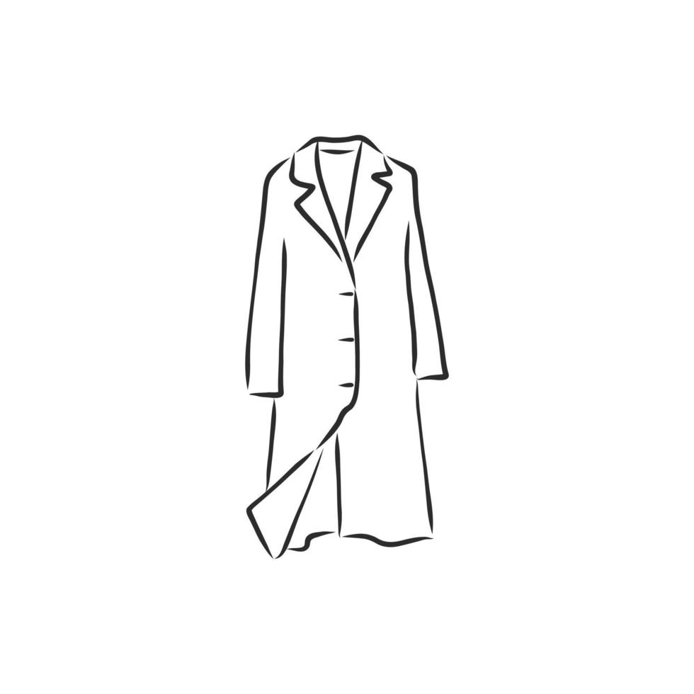 winter coat jacket vector sketch