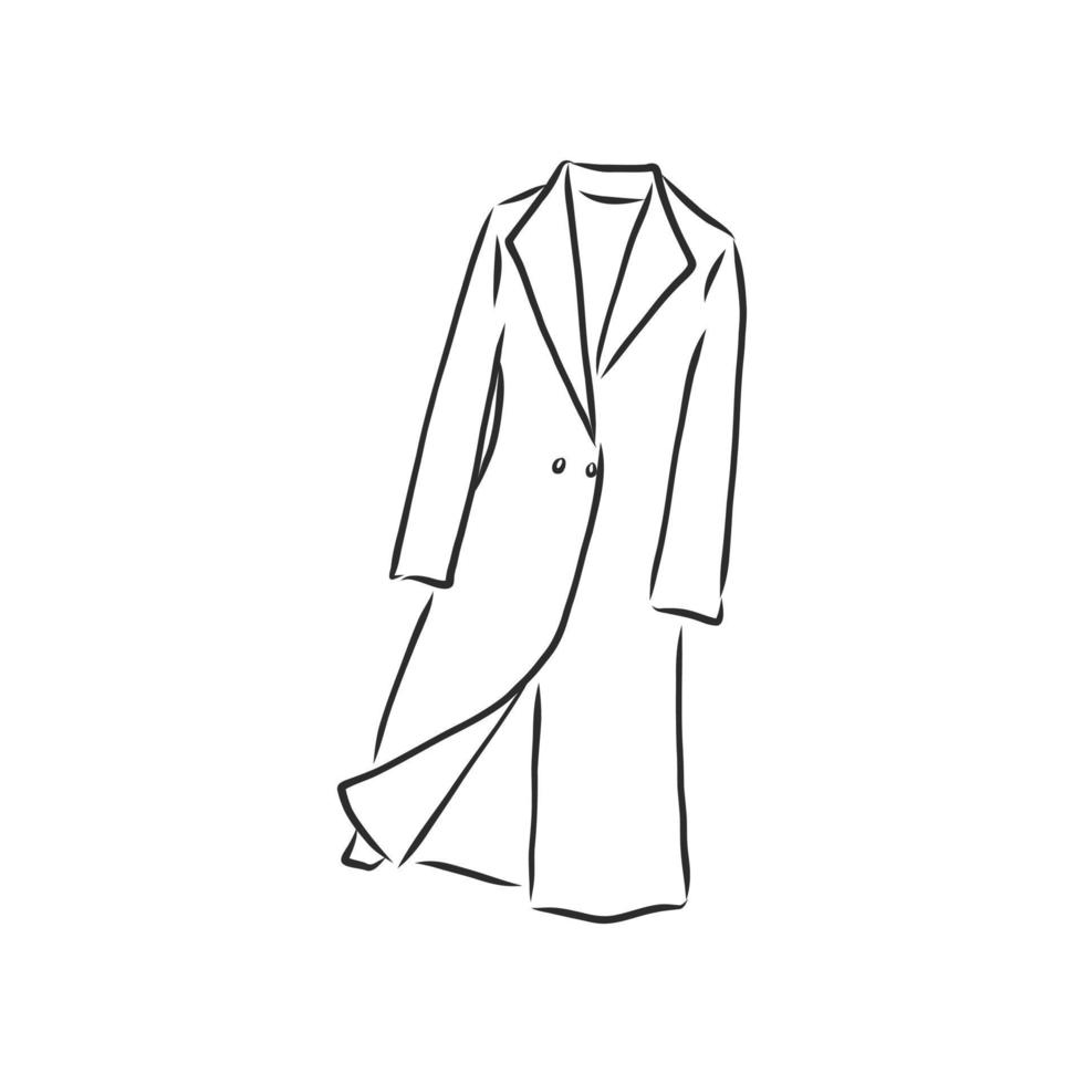 winter coat jacket vector sketch