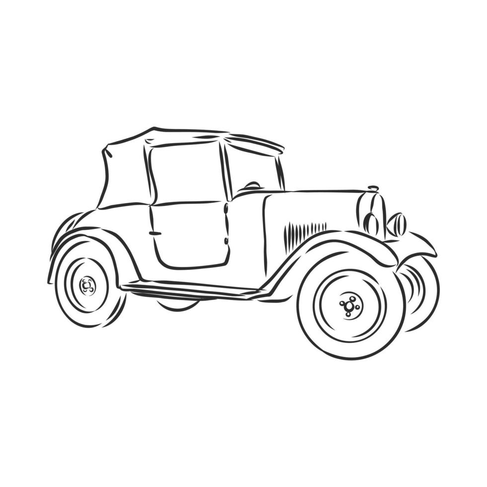 retro car vector sketch