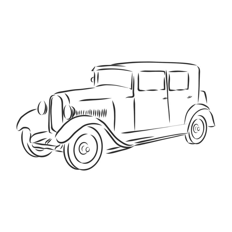 retro car vector sketch