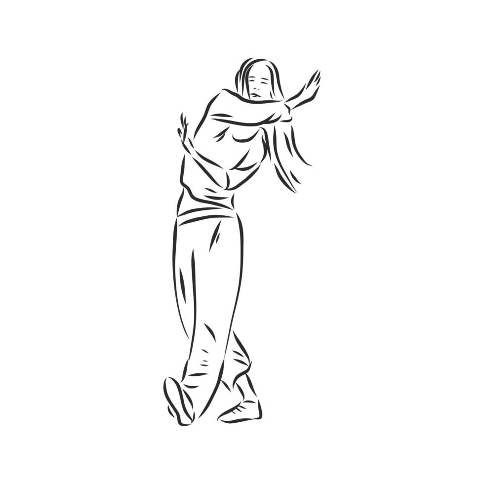 modern dance vector sketch